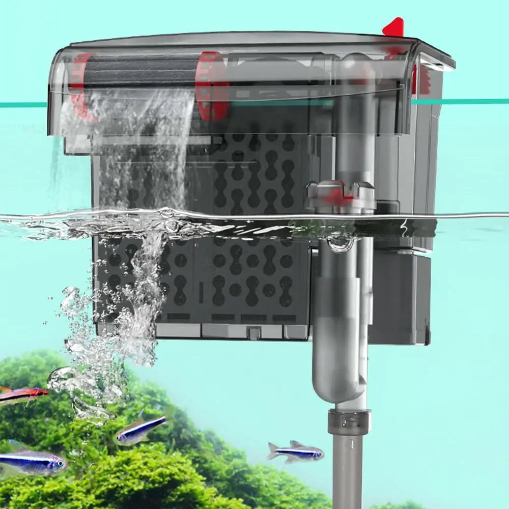 waterfall Fish tank filter wall-mounted Built-in Circulating Water Purifier Circulating With Water Pump Waterfall Filter Box