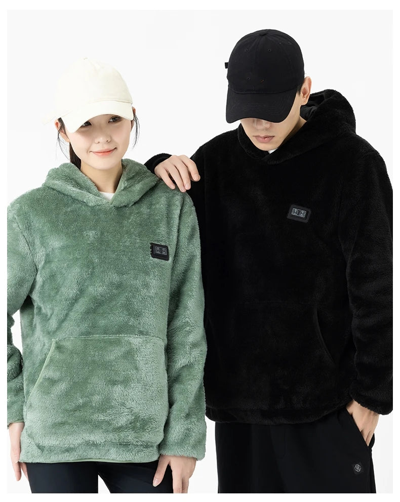 USB Infrared 9 Heating Areas Hoodies Sweater Winter Electric Heated Sweater Waistcoat For Sports Hiking Oversized M-6XL