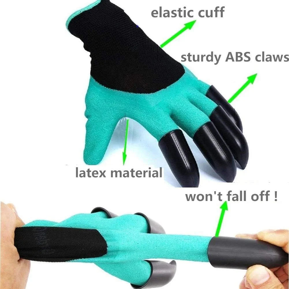 With Claws Gardening Gloves Stab Resistant Waterproof Wear-resistant Grass Pulling Soil Digging Security Protection Garden Glove