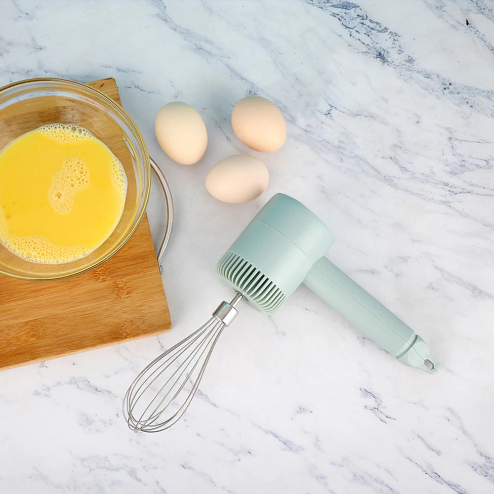 USB Electric Food Mixer Wireless Hand Blender Portable Garlic Crusher 3 Speeds Dough Cream Egg Beater Baking Masher Kitchen Tool
