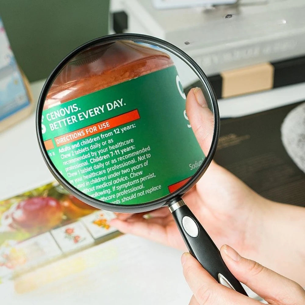 Magnifying Glass for The Elderly, High-definition, High-power, Extra-large Field of View, Hand-held