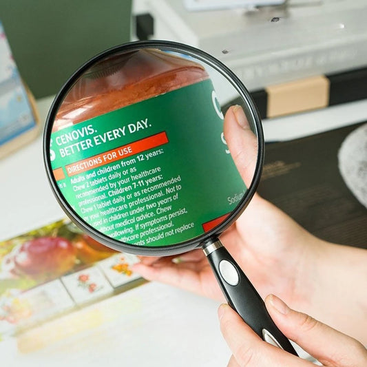 Magnifying Glass for The Elderly, High-definition, High-power, Extra-large Field of View, Hand-held