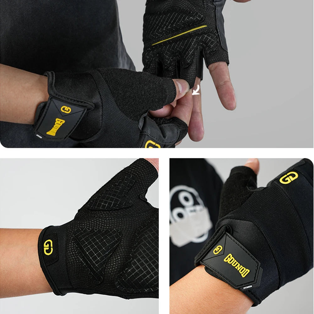 1Pair Fingerless Workout Gloves for Men Women, Lightweight Breathable Fitness Gloves for Weightlifting, Cycling, Climbing,Rowing