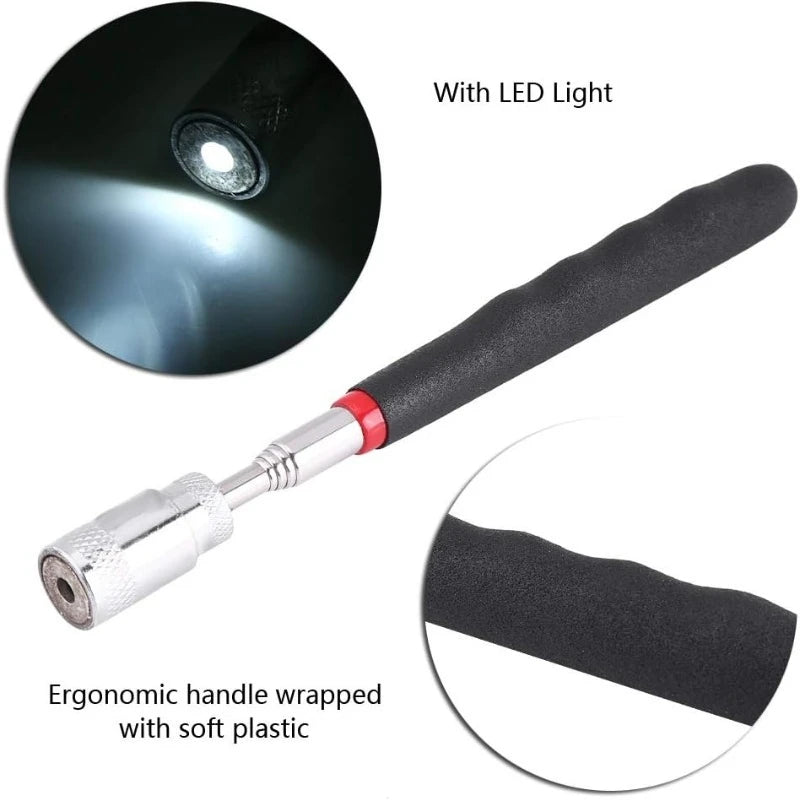 Magnet Pick Up Tool, Nuts and Bolts Pick Up Tool Telescopic Magnetic Pick Up Tool with LED Light