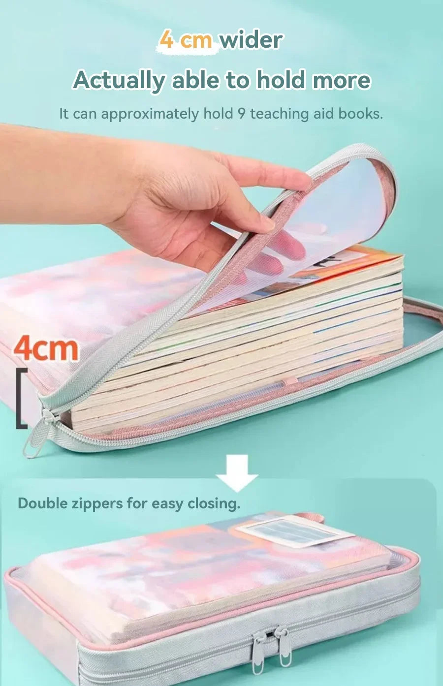 A4 Student Teacher Books Storage Bags Large Capacity Stationery Organizer Bag Folders School Office Supplies Stationary Bag