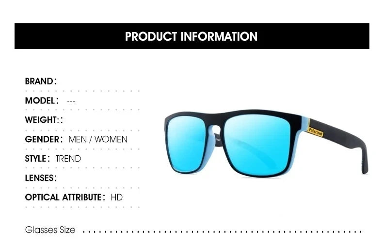 Vintage Polarized Sunglasses Men Women Fashion Square Retro Driving Fishing Luxury Brand Designer Sun Glasses UV400 Eyewear