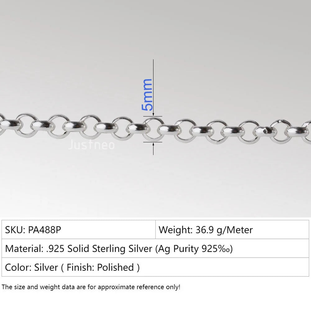 Silver Rolo Chain, 925 Silver Belcher Chains,Sterling Silver Rollo/Rolo Link Cable Chain for jewelry making Sterling Sil