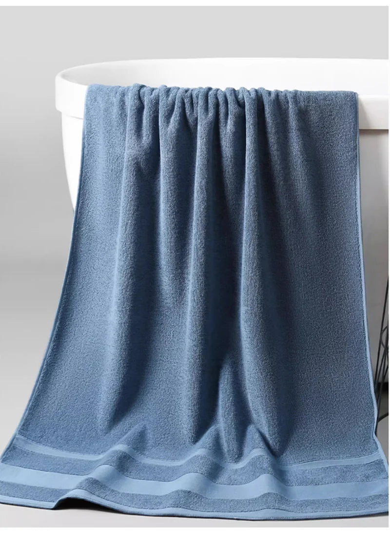 Battilo Cotton Bath Towel Soft Absorbent Face Hand Towels Luxury Hotel Spa Bathroom Towel Solid Beach Towel 2Pcs Bath Towel Set