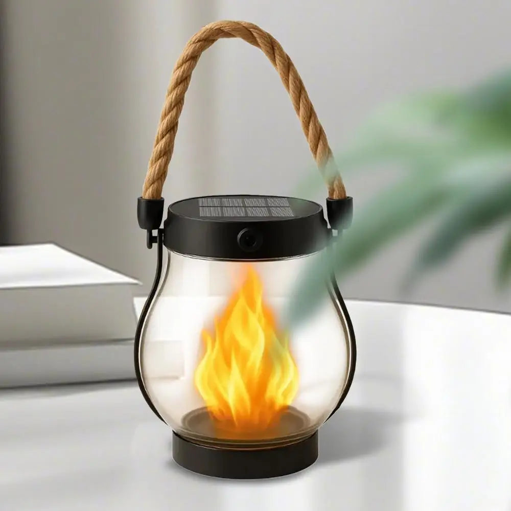 Garden Solar Lanterns Solar Lanterns Outdoor Waterproof Lighting Flickering Flame Design USB Charging Ornament for Tree Branches