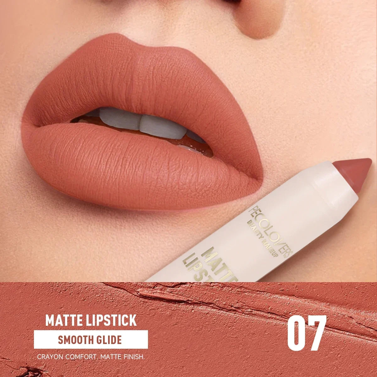 1PC Waterproof Matte Lipstick Pen-Long-Lasting, Waterproof, Moisturizing Formula in Various Shades of Pink, Red, and Nude