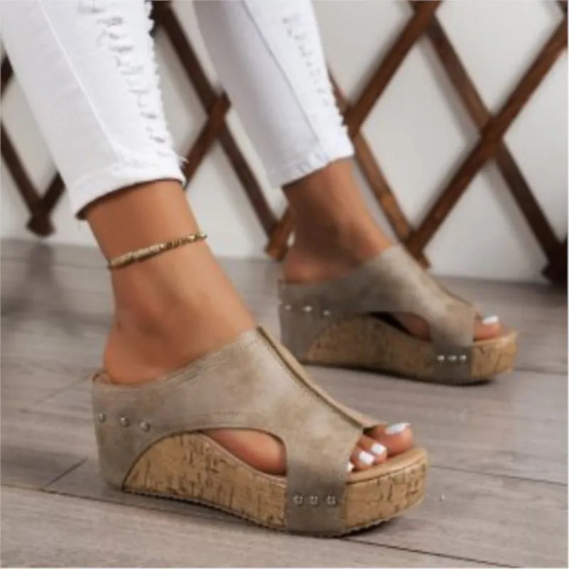 Fashion Woman Sandals Shoes Wedge Ladies Shoes Breathable Slip On Women's Sandals Comfortable Sandalias Mujer Footwear Female