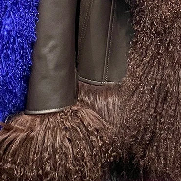 YOLOAgain Mongolia Sheep Fur Jacket Women Real Leather Coat Suede Jacket