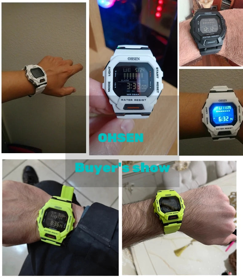 Outdoor Sport Watch for Men G Style Digital Mens Watches 50M Waterproof Green Hombre Male Tactical Electronic Wristwatch Gifts