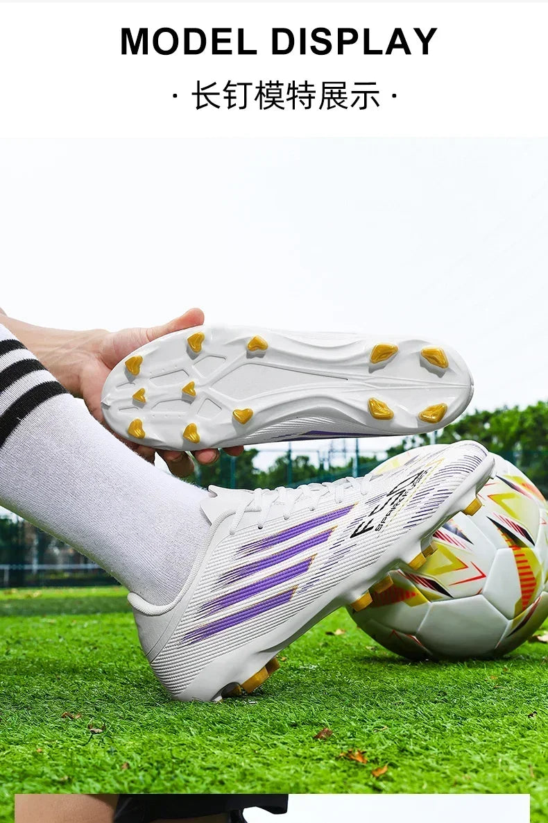 Adult Football Shoes Lightweight Wear-resistant Soccer Boots Anti-slip Outdoor Turf Training Sports for Men Youth Daily Match