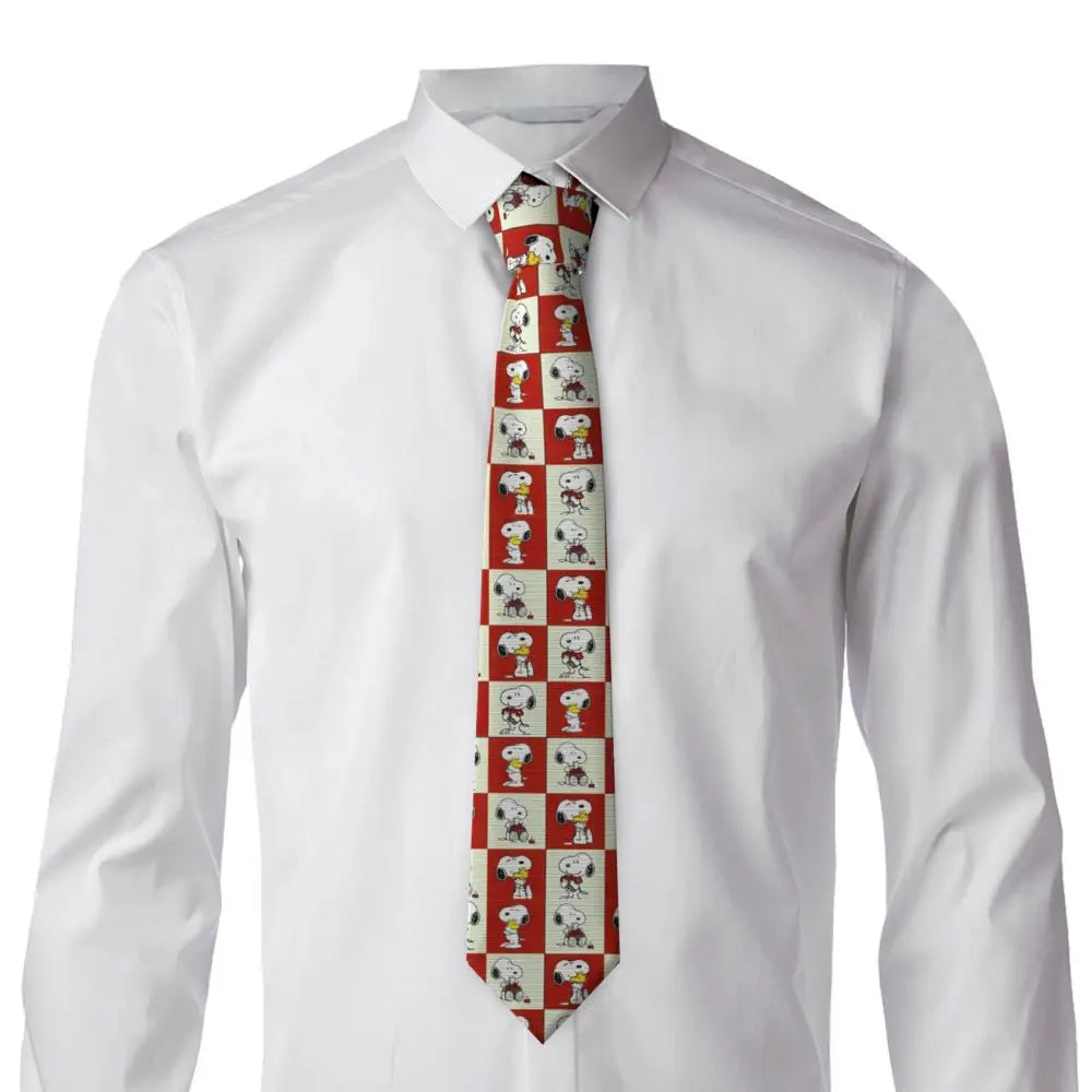 Snoopys & Woodstock Smile Giggle Laugh Neckties Silk 8 cm Neck Tie for Mens Shirt Accessories Cravat Wedding Accessories Office