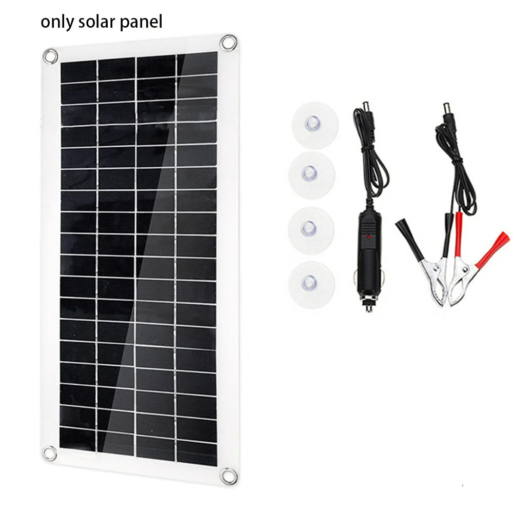 Solar Panel Set 30W Kit Controller Portable USB Generator System 12V 24V Electric Energy Power Charger Camping Board 10/20/30A