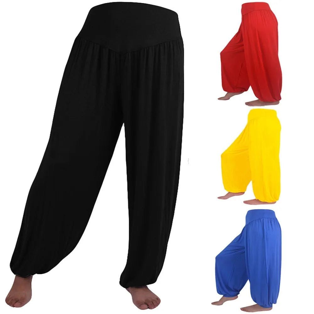 Women Elastic Loose Dance Yoga Pants Gym Workout Trousers Commute Sweat Pants High Waisted Female Clothing Calça Feminina