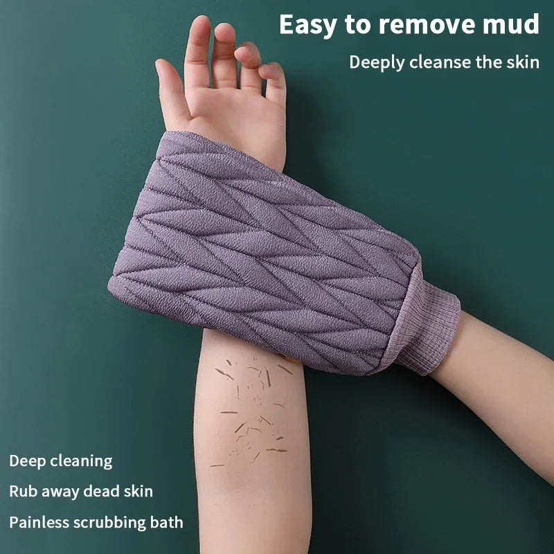 Bath Scrubber Powerful Stain Removal Bath Gloves Body Scrub Exfoliating Shower Washcloth Back Scrub Durable Deep Cleansing Towel