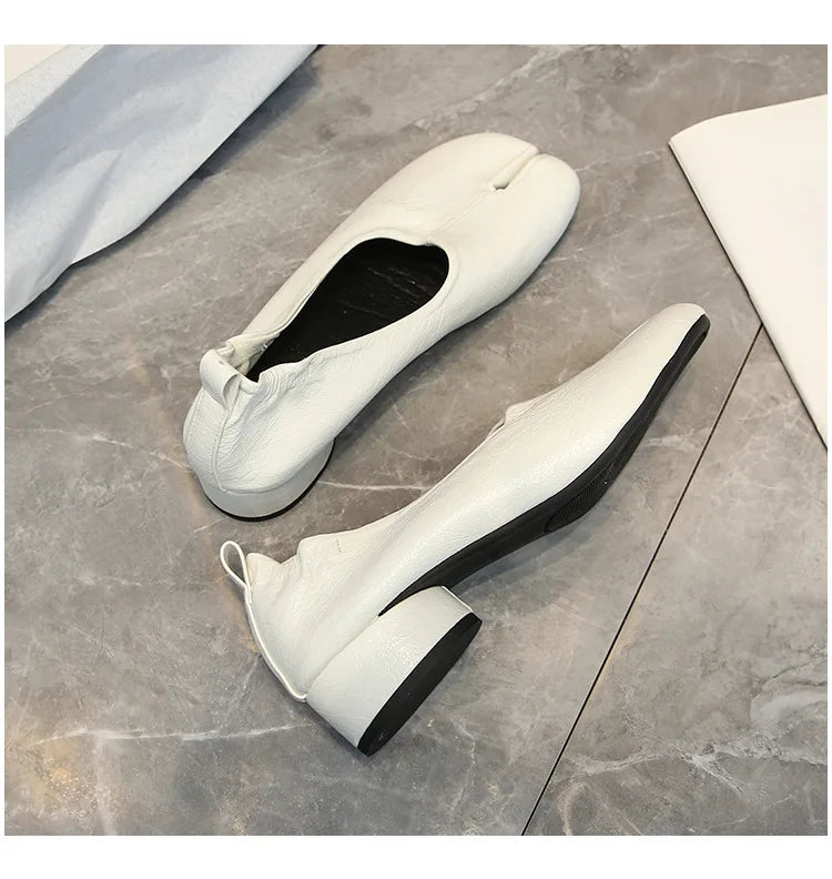 2026 Women 3cm Heel Tabi Shoes Soft Ballet Shoes Slip On Loafers Soft Moccasins Tabi Ninja Casual Shoes Mujer Ladies Shoes