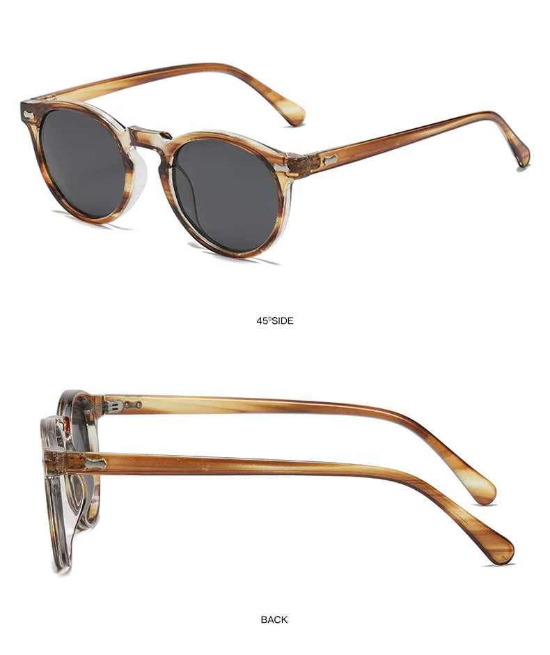 New Retro Polarized Sunglasses Men Women Fashion Small Round Sun Glasses For Male Female Literary Vintage Shades Driving Eyewear