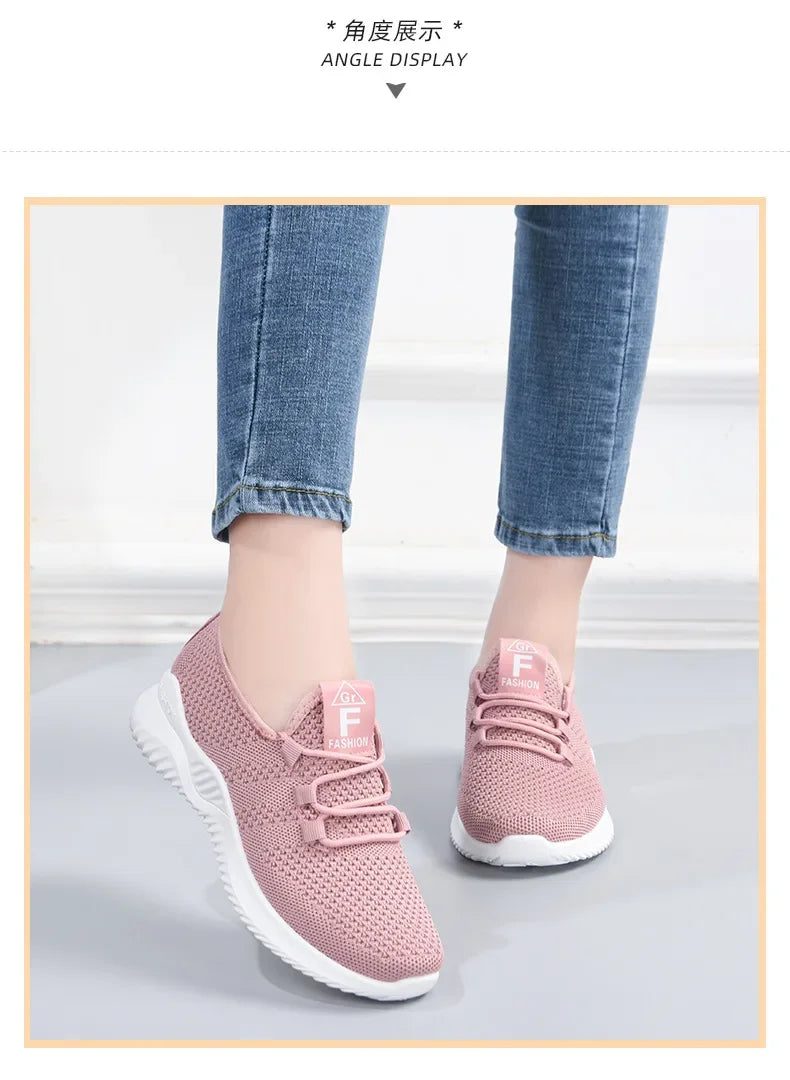 Women Casual Shoes Fashion Breathable Walking Mesh Flat Shoes Sneakers Women 2026 Gym Vulcanized Shoes Purple Female Footwear