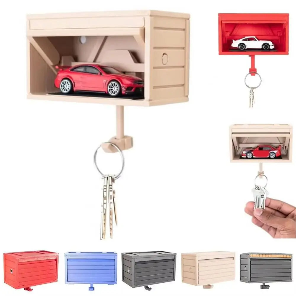 Open Garage Door Design Modern Key Holder Wall Mount Decorative Car Garage Key Holder Space-Saving Easy Installation
