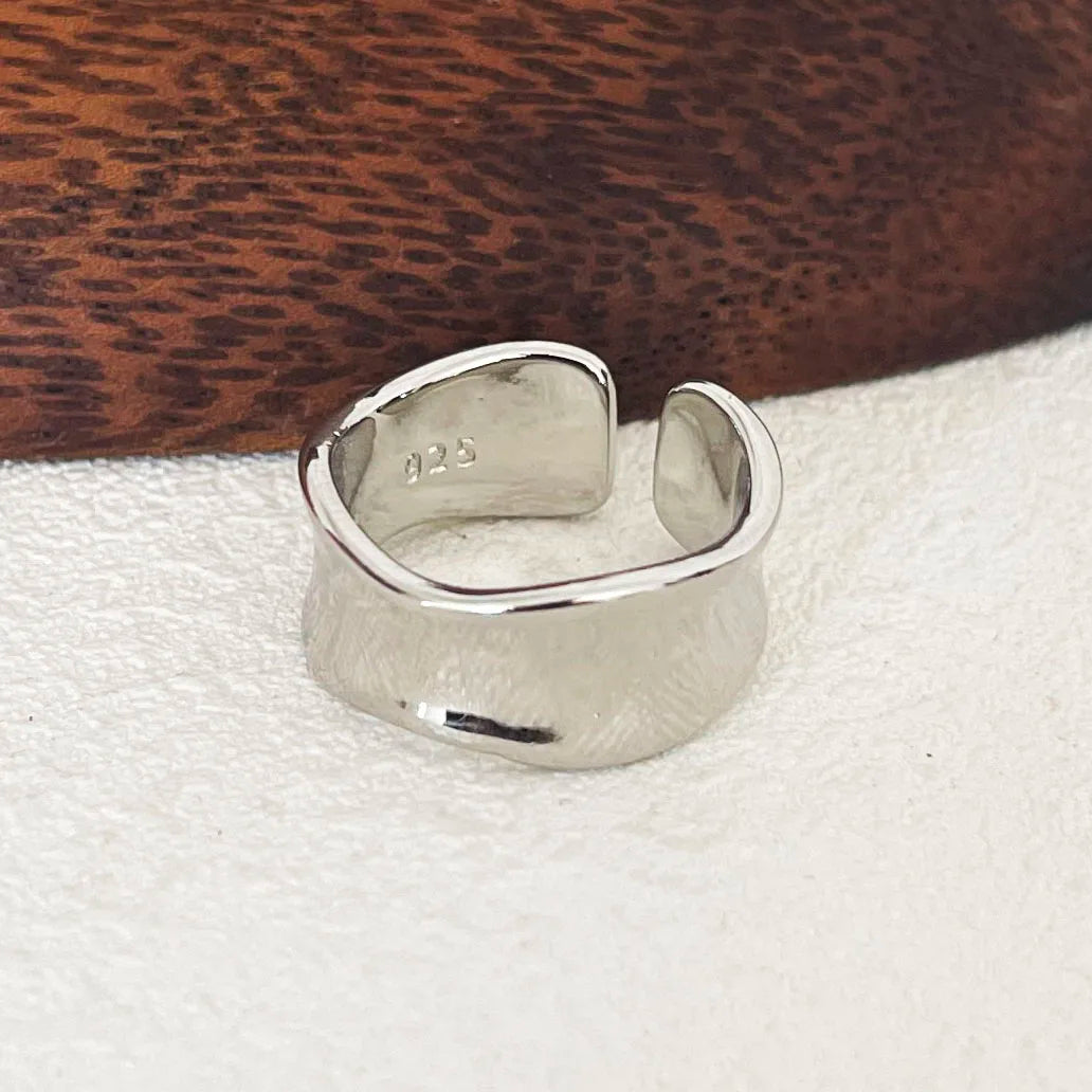 925 Sterling Silver Rings For Women Men Fine Jewelry Finger Adjustable Open Shinning Smooth For Party Birthday Gift