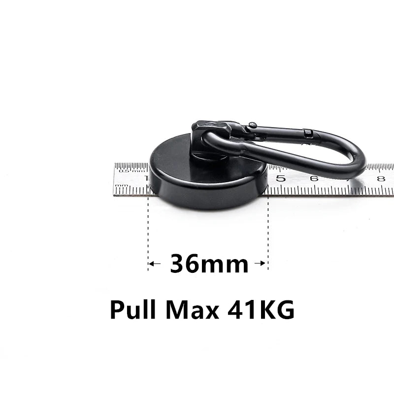 Strong Neodymium Magnetic Hooks 360°Rotation Carabiner Magnet Ring Keychain Hook for Home Refrigerator Kitchen Bathroom Hanging