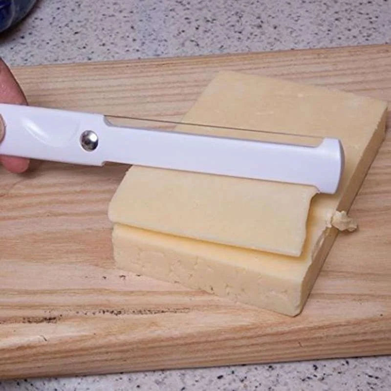 New Cheese Butter Slicer Pissza Knife Sharp Cutter Soft Handle Cutter White Useful Kitchen Cheese Tool Household Cook Supplies