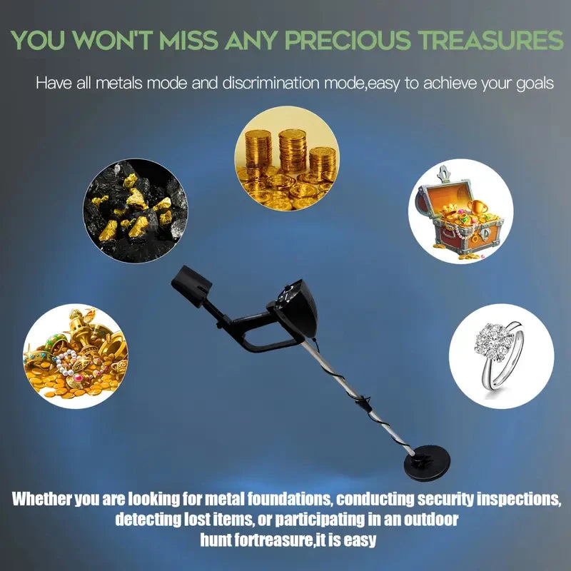 MD-4030 metal detector. Professional underground treasure finder, ID68 waterproof. Search coil, battery powered (not included)