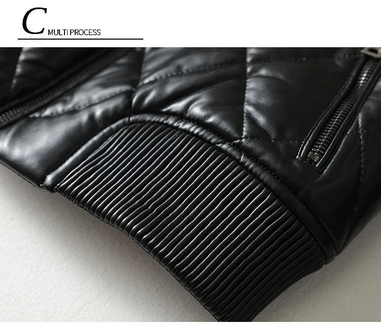 Julypalette 90% White Duck Down Real Sheepskin Jackets Black Casual Women Winter Zipper Lambskin Leather Warm Coats Size M-5XL