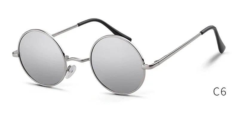 Trendy Round Polarized Sunglasses High Quality Brand Design Vintage Party Men Circle Small Frame Women Yellow Shades Sun Glasses