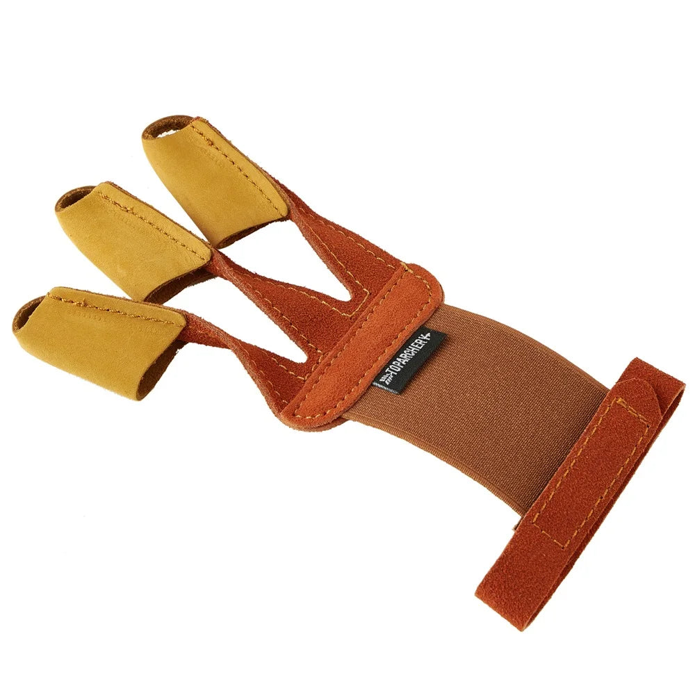 Archery Arm Finger Guard Leather Handguard Protector Adult 3 Finger Glove Left Right Hunting Shooting Safety Anti Slip Protect