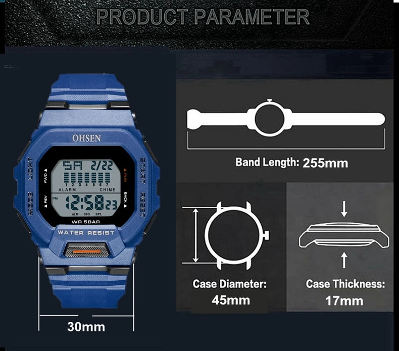 Outdoor Sport Watch for Men G Style Digital Mens Watches 50M Waterproof Green Hombre Male Tactical Electronic Wristwatch Gifts