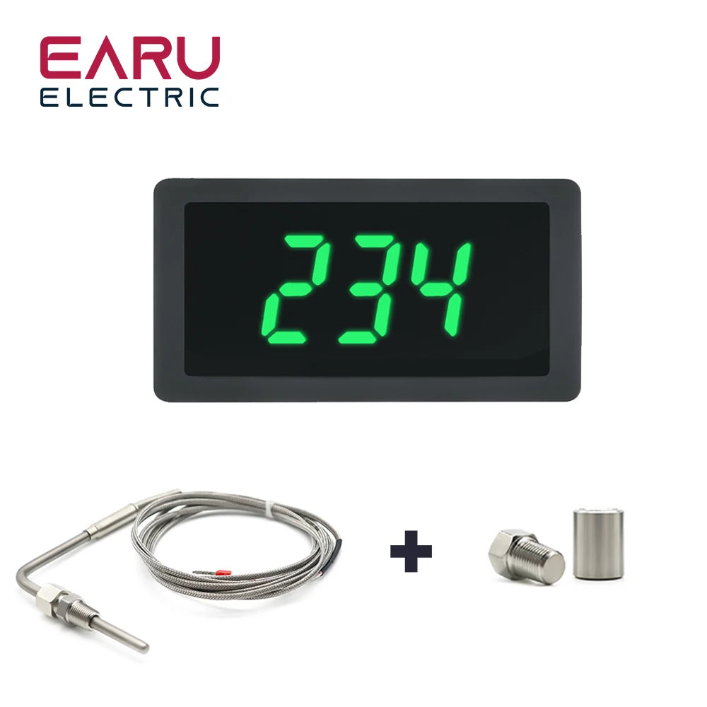 LED Digital Thermometer With EGT Temperature Sensor Weld Bund Combo Kit In Fahrenheit Celsius Adjustable Universal Use PT100 K
