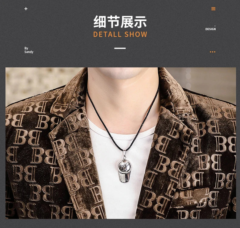 Spring New Men's Blazer Fashion Casual Boutique Business Bronzing Design Letter printing Suit  Male Slim Fit Blazers Jacket Coat