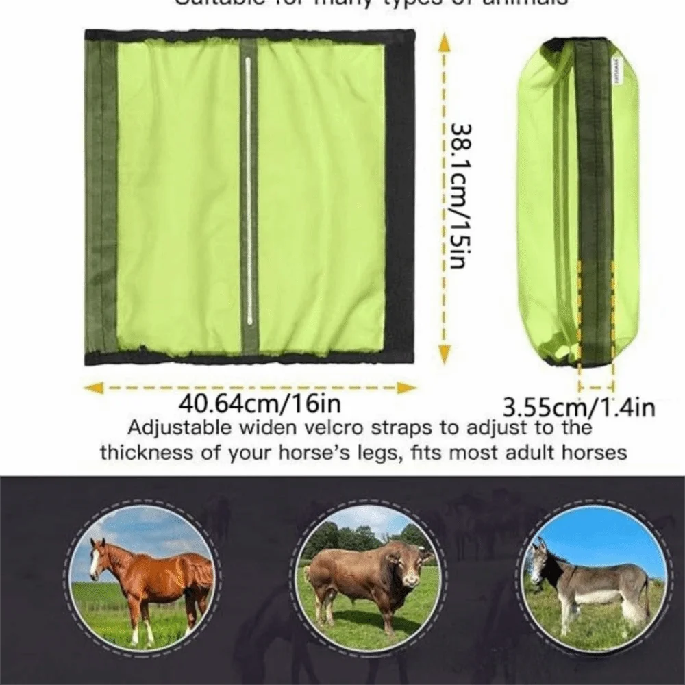 4Pcs Non Slip Horse Shoofly Leggings Ventilated Comfortable Fly Boots for Horses Reusable Reduce Stomping Horse Fly Sheets