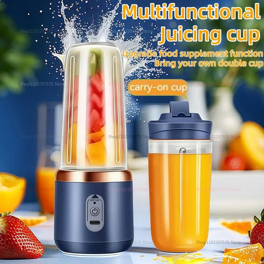 Double Cup Multifunction Portable Blender USB Personal Mini Juicer Cup 400ml Household Milkshake Juice Maker Electric Juicer