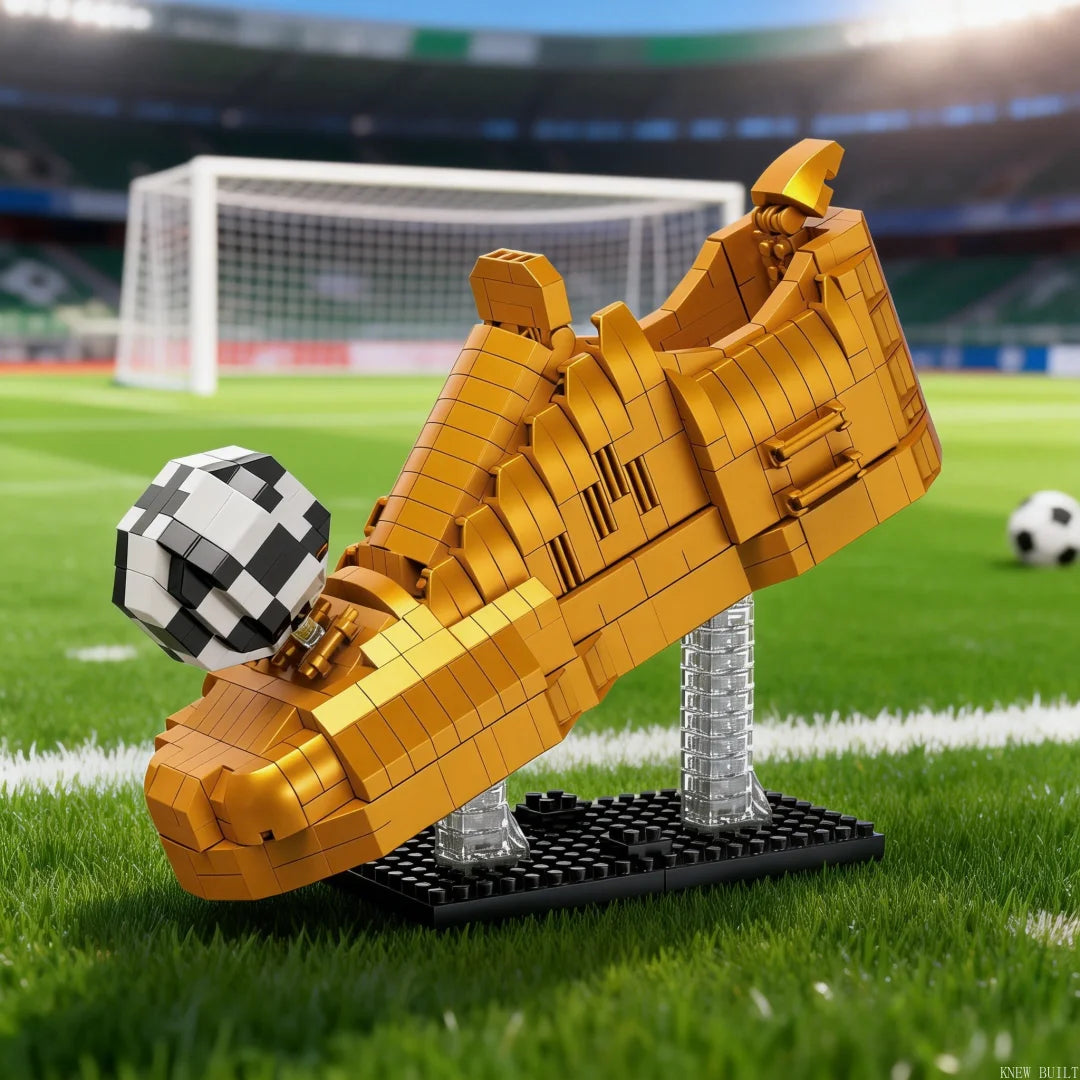 Rugby Ball Soccer Boot Model Sports Micro Building Blocks Toy–Collectible Desk Decor for Football Fans,Puzzle Gift for Christmas