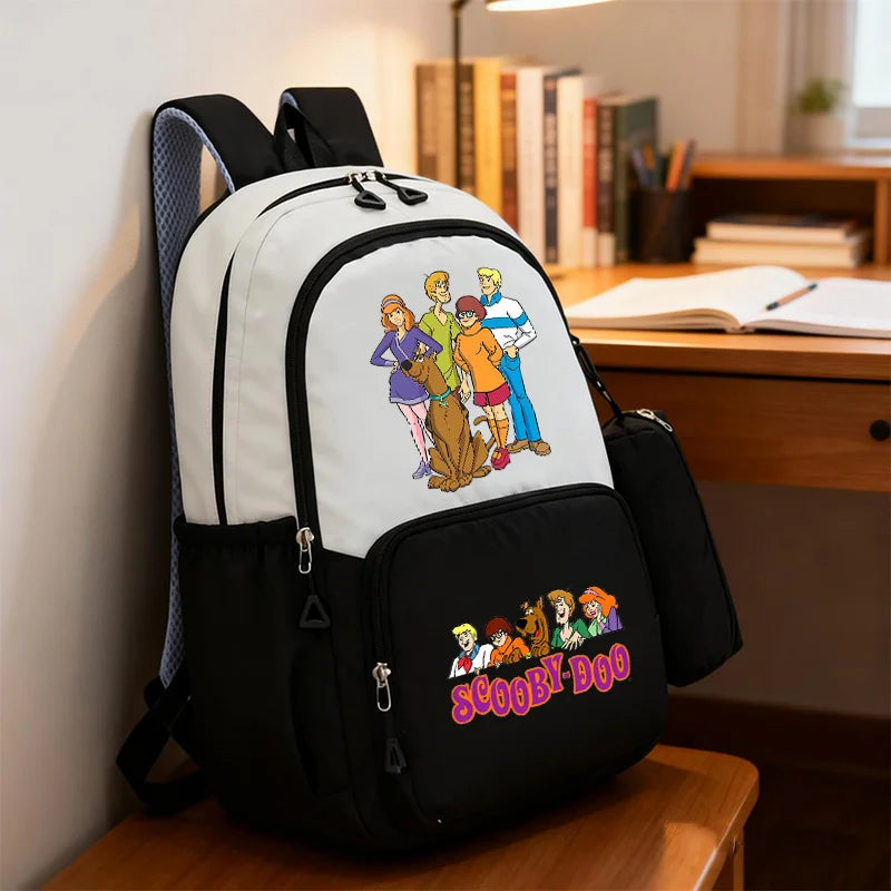 Scooby Doo Schoolbag Large Capacity Casual Bookbag with Pencil Bag Student Sport Travel Cartoon Dog Backpack Back To School Gift