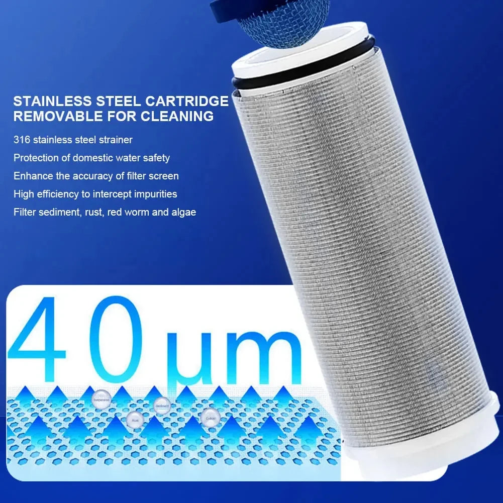 316 Stainless Steel Filter Front Filter Household Inlet Tap Water Shower Anti-Scale Purifier Filter Drinking Water