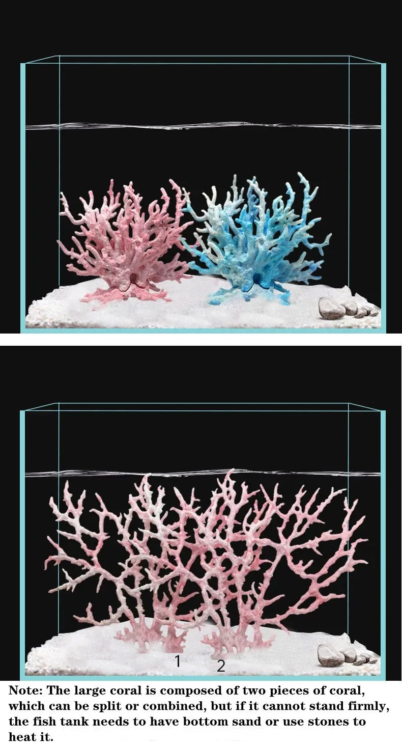 Aquarium S/L Artificial Resin Aquatic Coral Landscape Fish Tank Decoration Underwater Submarine Coral Aquarium Decoration