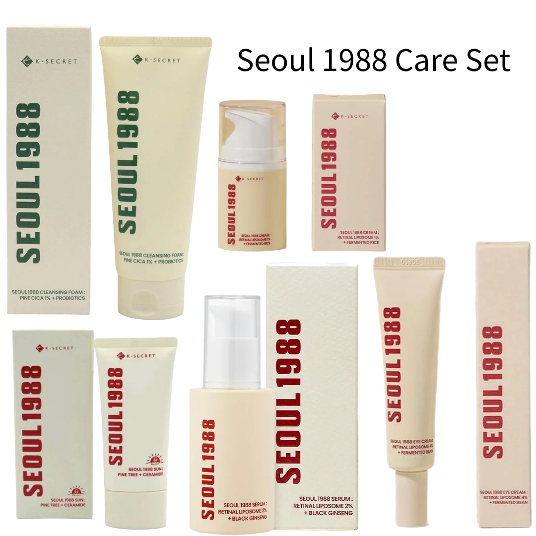 Seoul 1988 Care Set Eye Cream Facial Cleanser Snail Mucin Cream Retinol Firming Cream Ginseng Niacinamide Essence skincare set
