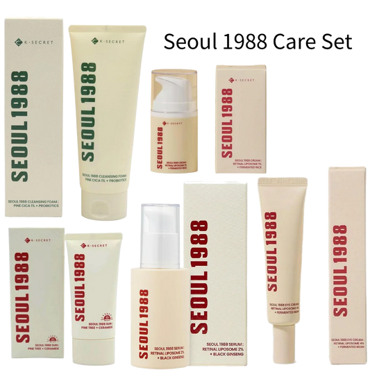 Seoul 1988 Care Set Eye Cream Facial Cleanser Snail Mucin Cream Retinol Firming Cream Ginseng Niacinamide Essence skincare set
