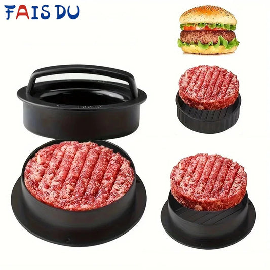 FAIS DU Hamburger Press Stuffed Burger Press 3 in 1 Hamburger Maker Mold Patty Maker Rings Molds Kit Kitchen Tool
