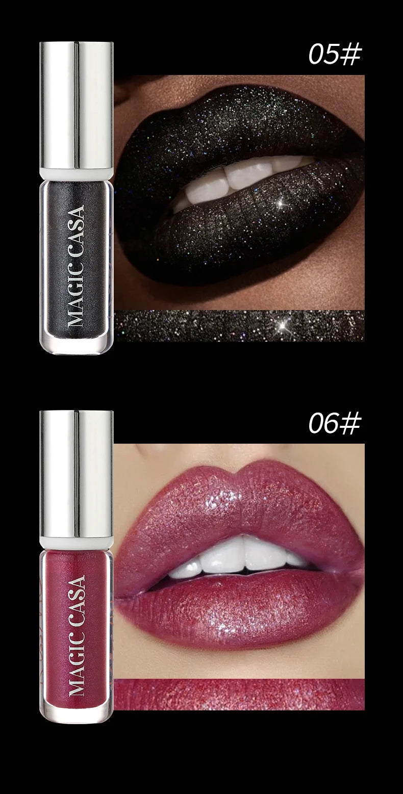 Diamond Pearlescent Vampire Lip Gloss Long Lasting Moisturizing Waterproof Non Fade Halloween Makeup Shimmer Lipstick