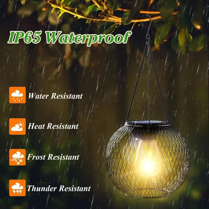 Solar Lantern Outdoor, Solar Lights for Outside Decorative Outdoor Hanging Lights Waterproof Solar Lanterns, yard garden lamp