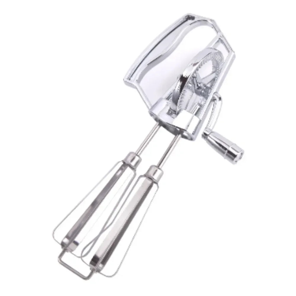 Manual Hand Crank Egg Beaters Double Heads Egg Whisk Multi-Purpose Time-Saving Food Blender Mixer Kitchen Tool Stainless Steel