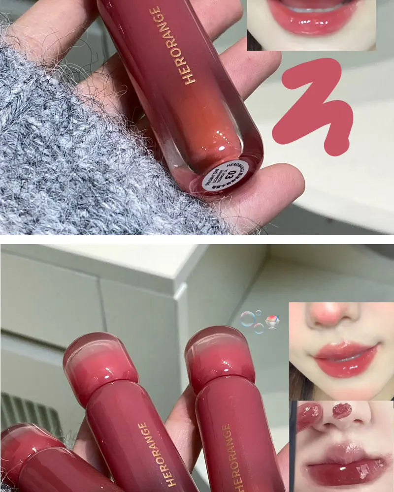 Smoked Grape Purple Red Lip Glaze Mirror Water Lip Gloss Moisturizing Liquid Lipstick Clear Tint Makeup Korean Women Cosmetics