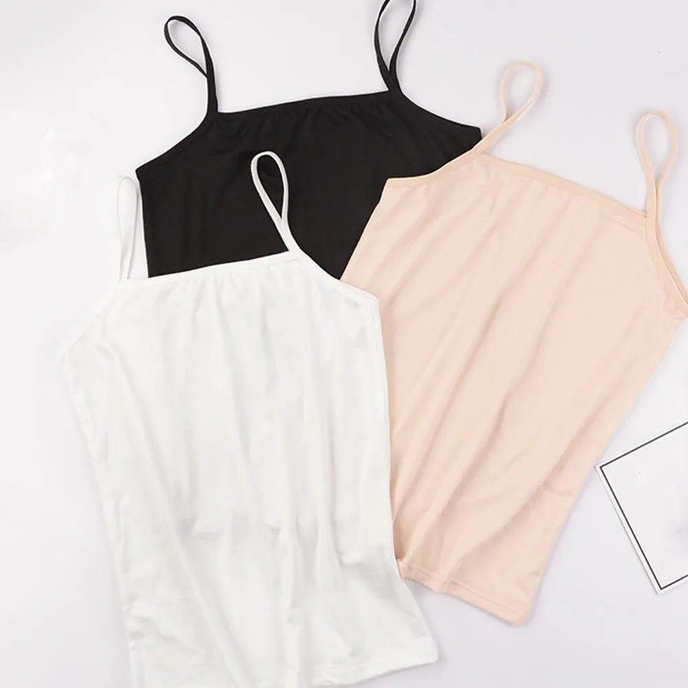 Women Summer Tank Top Modal Black White Sleeveless Women‘s T-shirt Basic Bottoming Tanks Bra Thin Camisole Crop Top With Straps
